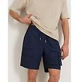 bermuda cargo con elestico in vita e cordino regolabile in cotone easy living / blu notte / m blu