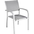 sedia da giardino impilabile con braccioli in alluminio e textilen grigio