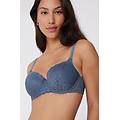 reggiseno balconcino in pizzo riciclato prague full cover donna blu tamaño 4b