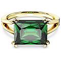 anello cocktail matrix taglio rettangolare verde placcato color oro 55