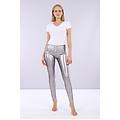 pantaloni donna wr. up skinny in similpelle metallizata opaca argento donna extra small