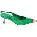 décolleté slingback specchio verdi tacco 6 cm