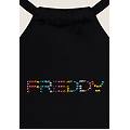 top bikini con logo composto da strass nero donna large