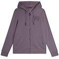 felpa donna con zip e cappuccio bordato in velluto