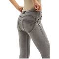 jeans push up wr. up straight risvolto sul fondo a contrasto skyline denimgray-seam black donna xxx