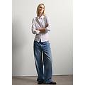 - jeans denim blu con taglio dritto in puro cotone donna blu taglia 38