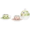 set 2 tazze espesso cuori in fiore con zuccheriera