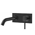 miscelatore lavabo a muro cox 78yo208p con piastra nero opaco
