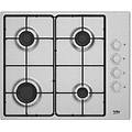 Beko Higg641c3sx Piano Cottura A Gas 4 Zone 60 Cm Acciaio Inox