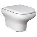 vaso wc sospeso compact in ceramica bianco attacco 180 con scarico a parete e sedile incluso