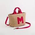 borsa a mano lettera m zante borsa a m naturale/azalea taglia unica