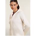felpa con cappuccio in ciniglia e viscosa gardenia donna small
