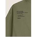 felpa donna oversize con cappuccio e scritta sul retro oil green donna medium