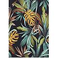 t-shirt scollo a v in jersey modal stampa tropical all over black allover flower donna small