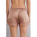 pantaloncino in seta con pizzo donna naturale taglia xl
