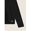 felpa con cappuccio e tasca a marsupio in tricot a trecce nero donna medium