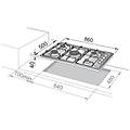 pli 59 ghd piano cottura acciaio da incasso 86 cm gas 5 fornelli