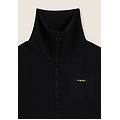 felpa full-zip in tessuto tecnico doppio a trecce nero donna xxs