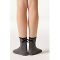 calzini con fiocco bambina unisex grigio 25-28