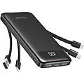 batteria esterna 10000mah con 4 cavi integrati batteria portatile usb c sottile power bank con 6