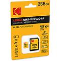 scheda di memoria kodak ultra perfomance microsdxc 256 gb uhs-i u3 v30 a1 con adattatore