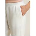 pantaloni wide leg in felpa di viscosa a costine star white donna small