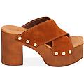 sandali cognac in camoscio tacco 9 cm