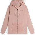felpa zip da donna con cappuccio e tasche in velluto