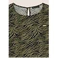 t-shirt in viscosa animalier con spacchi dotati di zip green zebra animalier donna medium