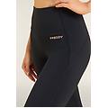 leggings 7/8 a vita altissima con doppia tasca in vita nero donna extra small