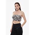 top con spalline e paillettes