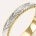 fede classica diamantata 3. 5 mm oro bicolore collezione fede fantasia 750/1000 bicolore