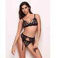 reggicalze regolabile in pizzo con dettagli cutout privè kylie / nero / tu nero