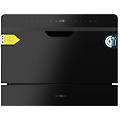 lavastoviglie da 6 coperti classe d vetro nero touch control partenza ritardata childlock