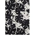 pantaloni culotte gamba ampia in viscosa stampa tropical black and white allover flower donna extra