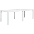 - tavolo da giardino bianco 220x90x72 cm in plastica stile rattan