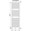 termoarredo scaldasalviette claudia h 1411 l 550 verniciato bianco 35 elementi tubolare ral 9010