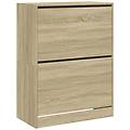 - scarpiera 2 cassetti ribaltabili rovere sonoma 80x42x108 cm