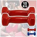 - trade shop coppia di manubri in vinile da 10 kg ognuno manubri pesi palestra bodybuilding