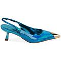 décolleté slingback specchio azzurre tacco 6 cm