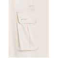 pantaloni cargo effetto seta wide leg con fondo regolabile white sand donna xx large