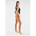 pantaloni push up wr. up vita alta tessuto navetta ecologico sugar almond donna extra small
