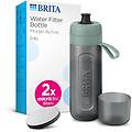 borraccia sportiva con filtro dell'acqua modello active verde scuro (600 ml) con 2 filtri microdisc