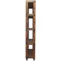 mobile in legno riciclato con 5 ripiani su ruote di coloremarrone marrone 118 x 218 x 37 cm
