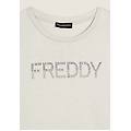 t-shirt donna con logo in strass bicolori white sand donna xx large