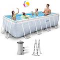 prisma frame chevron 26780np 400x200x100 cm piscina fuori terra + pompa filtro 45 w e scaletta