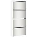 - scarpiera con specchio a 4 livelli bianco lucido 63x17x134 cm