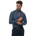 camicia casual blu medio