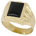 anello uomo in oro giallo con pietra nera 803321709324