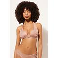 triangolo imbottito graduato costume shiny satin donna rosa chiaro 4